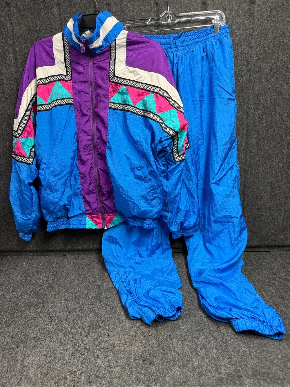 Lavon Vibrant Colorblock Windbreaker Jumpsuit - Blue & Purple